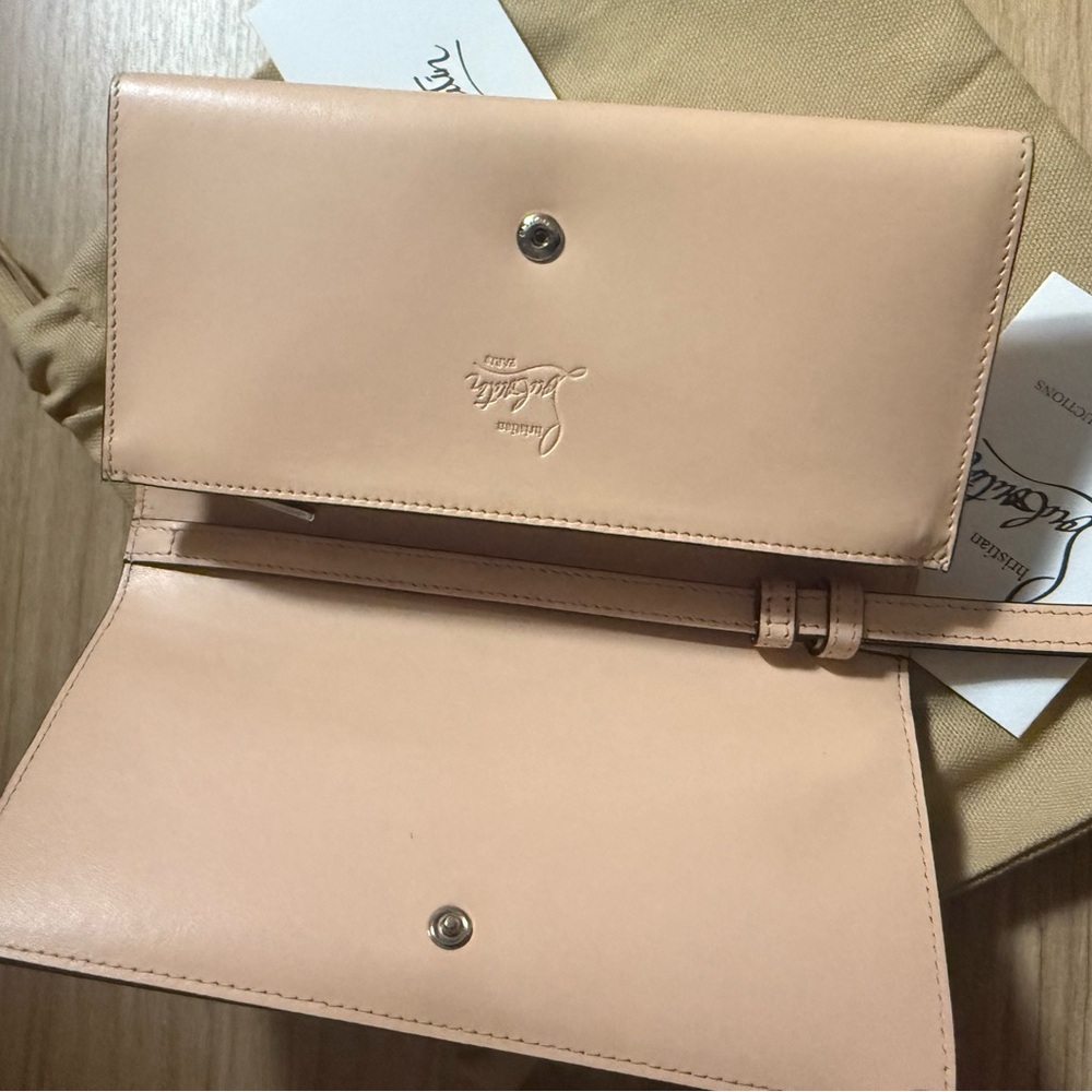 Christian Louboutin Macaron Wallet Calf Spikes Mystic Pink Gold - Picture 11 of 16